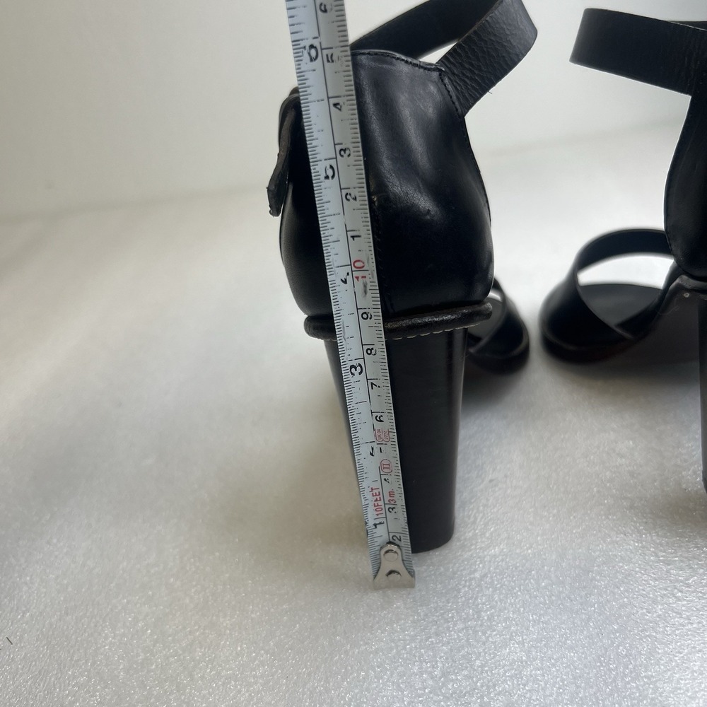 Robert Clergerie black leather high heel sandals France Sz 7 - Picture 4 of 10